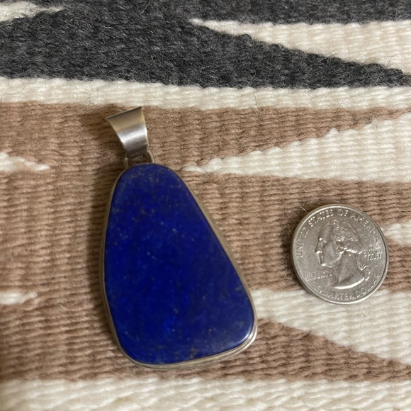 Lapis Lazuli Native American Navajo Sterling Silver Lapis Lazuli Pendant - Picture 3 of 4